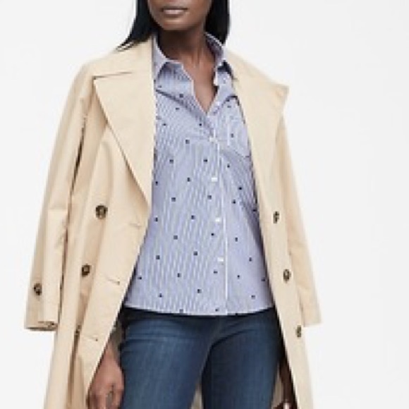 NWT BANANA REPUBLIC Quinn Boy-Fit Elephant Print Striped Shirt - Picture 4 of 9